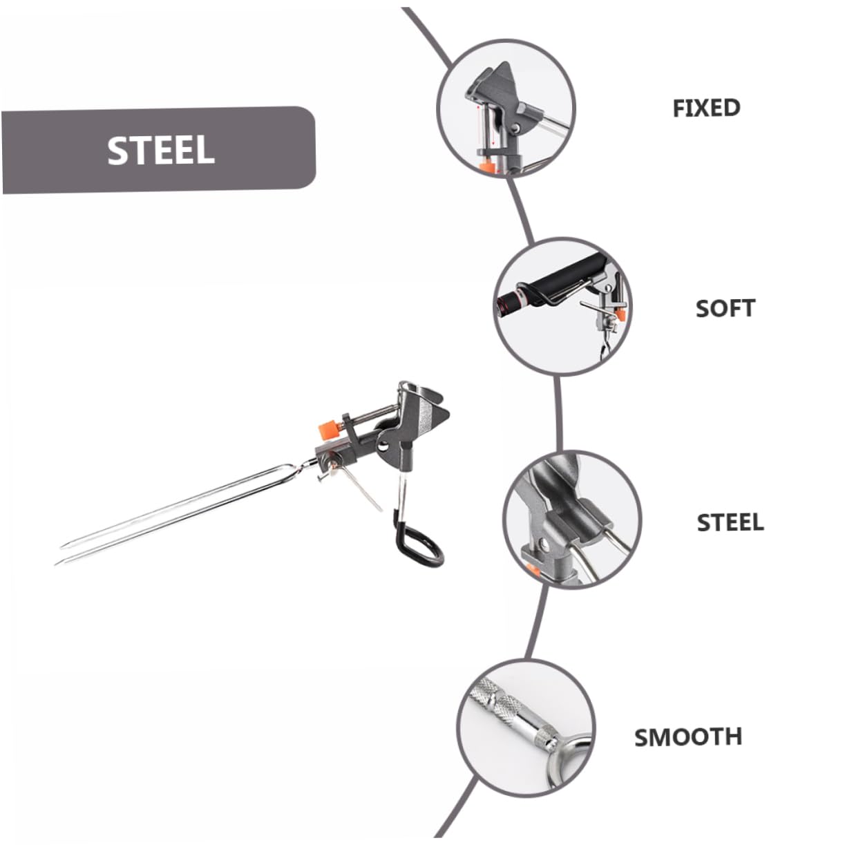 WOONEKY Support de Canne à Pêche au Sol en Alliage D’Aluminium et Acier Inoxydable, Réglage Précis, Protège la Canne, Pliable Pêche
