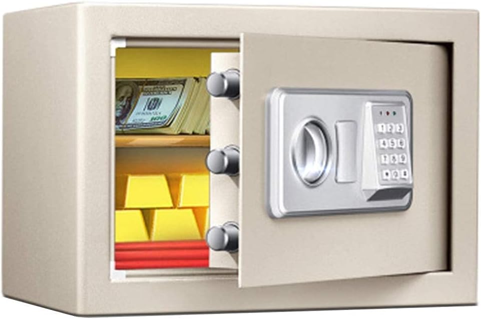 Key Electronic Steel Structure Office Household Small, Multicolored -37X27X25.8Cm-Insurance Security Box, Gold Safe