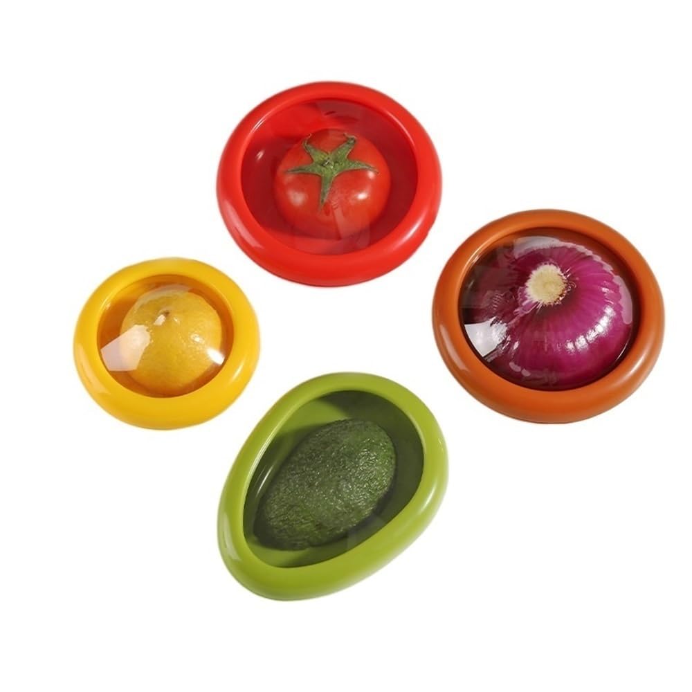 Lopheco Reusable Airtight Produce Storage Containers, Refrigerator Organizer for Avocados, Lemons & Fresh Fruits Vegetables(Color4)
