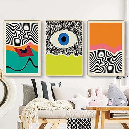 Toiles abstraites nordiques yeux colorés 60x80cm salon