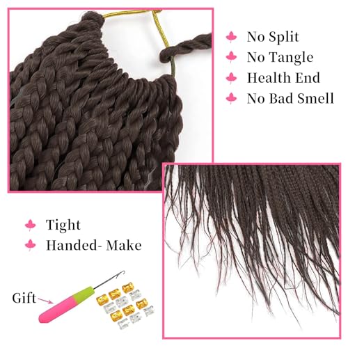 TAOYEMY Box Braids Crochet Hair Extensions 24 Inch 6 Packs, 22 Strands/Pack, Synthetic Braiding Hair for Women & Girls (4#, 24 inch) - Image 4