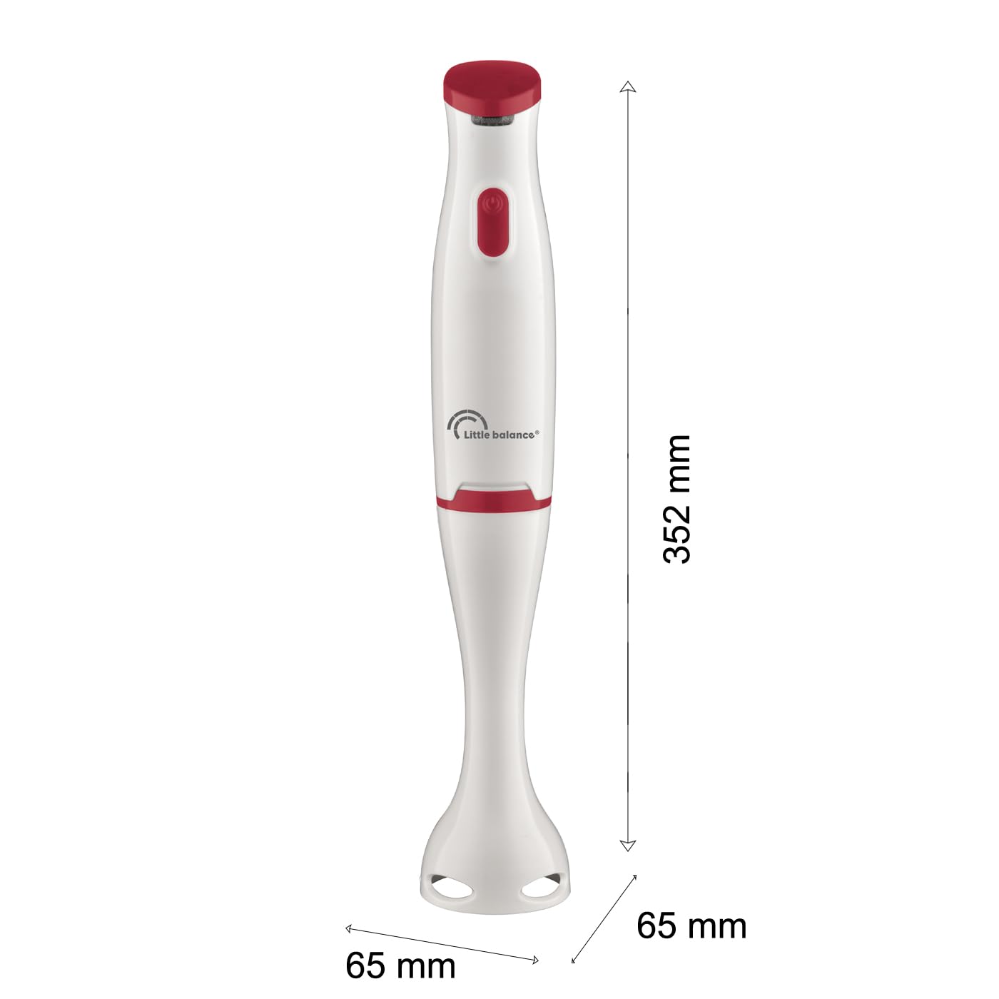 LITTLE BALANCE 8703 Easy Soupe, Mixeur plongeant pour les soupes, smoothies, sauces, compotes et aliments pour bébé, Anti-éclaboussures, 400 W, Blanc/Rouge