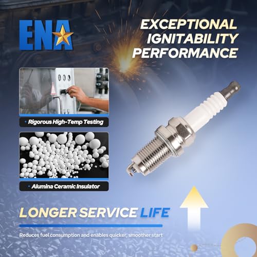 ENA Set of 4 Spark Plug Compatible with Dodge Honda Volkswagen Dakota Journey Avenger Golf Beetle Jetta Civic Accord Jetta Passat Beetle Golf Civic Dakota CR-V MDX 550i 650i Replacement for XP5224 by ENA - Image 3