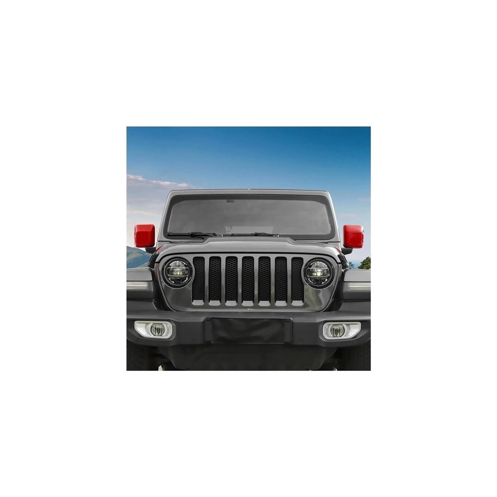 Osłona lusterka wstecznego pasuje do Wrangler JL dla Gladiator JT 2018-2023, dekoracja lusterka wstecznego samochodu, osłona zastępcza (11, z otworem) (bez otworu/2)