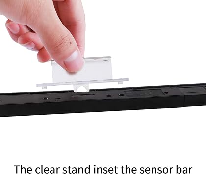 Aokin USB Sensor Bar for Wii, Replacement USB Wired Infrared Ray Sensor Bar for Nintendo Wii, Wii U, Includes Clear Stand, Silver/Black