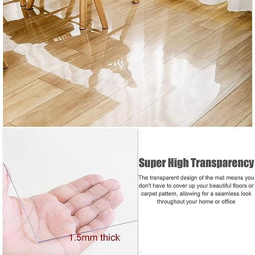 Tapis de sol en vinyle transparent pour chaise de bureau et cuisine - 4