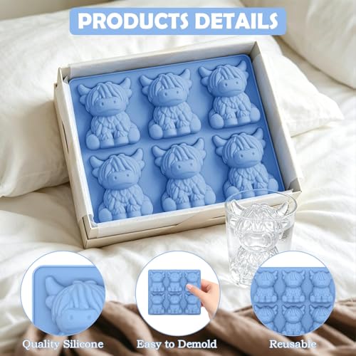 Molde para cubitos de hielo en forma de vaca Highland miniatura 3