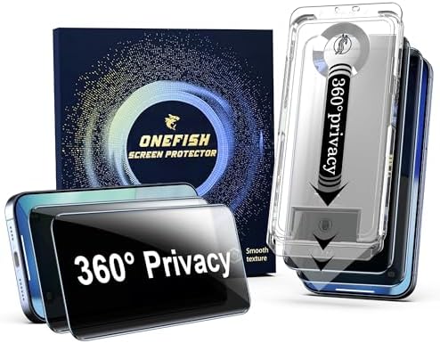 OneFish Screen Protector Privacy for iPhone 14-2 Pack 4 Way 360ｰ ...