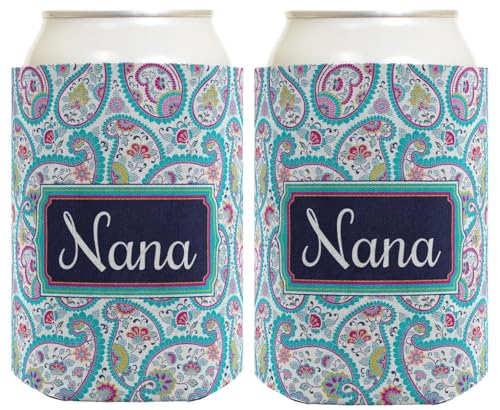 Mother's Day Gift for Nana Cute Paisley 2 Pack Can Drink Coolers-Pack