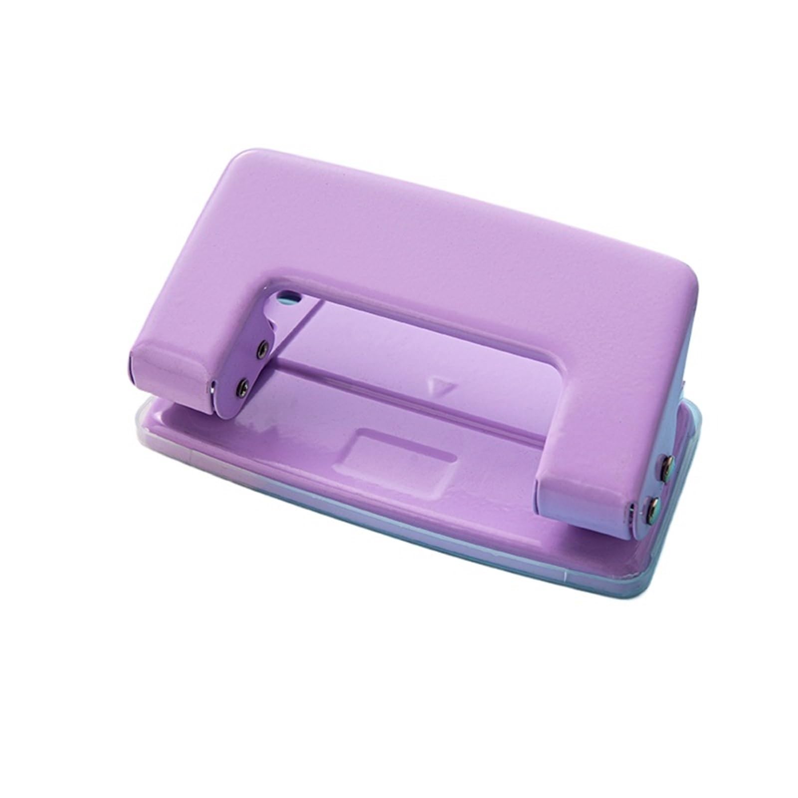 Binding Mini 2-Hole Punching Machine DIY Hole Punching Detection Book Page Stitcher Office Stationery Macaron Color Bookbinding Supplies(Purple)