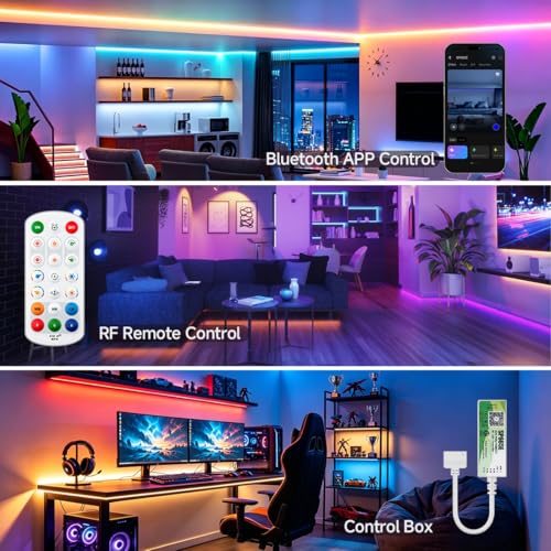 Tira LED RGBCCT COB 24V 24FT RGB con Control Remoto y Bluetooth miniatura 4