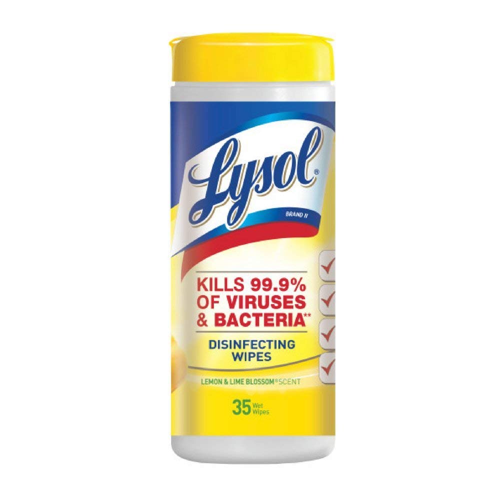 Lysol Disinfecting Wipes, Lemon and Lime Blossom, 35 ct (Pack of 2)