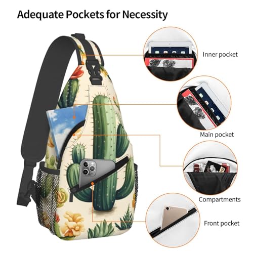Bolso cruzado con estampado de cactus para mujer y hombre miniatura 4