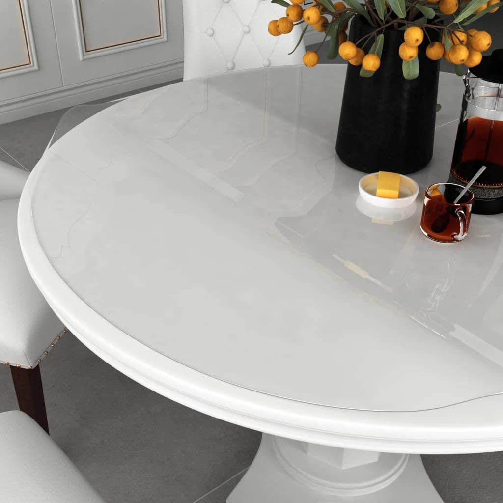 Protector de mesa transparente, redondo, 120 cm de diámetro, 1,6 mm de grosor, PVC, resistente a los arañazos, impermeable, fácil de limpiar, para comedor, salón, terraza, oficina, muebles