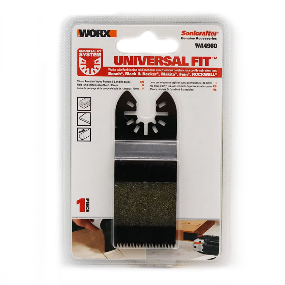 Worx WA4960 Çok Amaçlı Raspalama Makinesi için 35x40mm Ahşap, PVC Universal Kesme ve Zımparalama Bıçağı