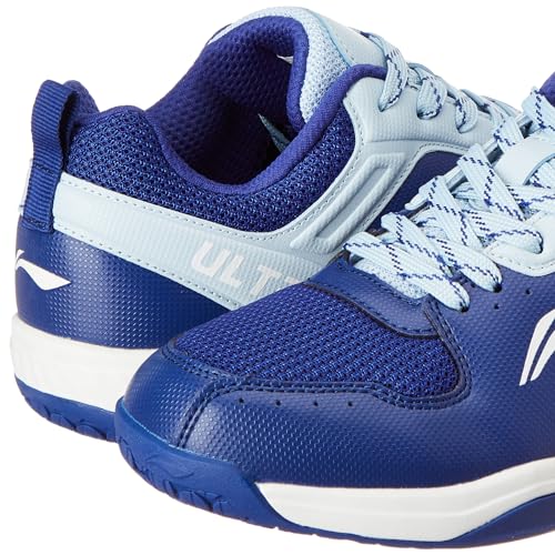 Image of Li-Ning Unisex-Adult Ultra Speed Non-Marking Badminton Shoe|Indoor Sports|Stability Heel, Prototypical Sole, Lightweight Shoe (Navy Blue /Light Blue,UK 4)