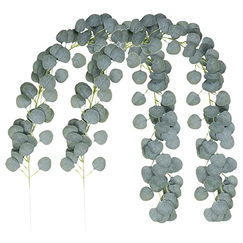 SSDH Lot de 2 guirlandes d'eucalyptus artificielles à suspendre pour décoration murale de mariage, décoration d'intérieur ou d'extérieur (02 x 139,7 cm) Cover