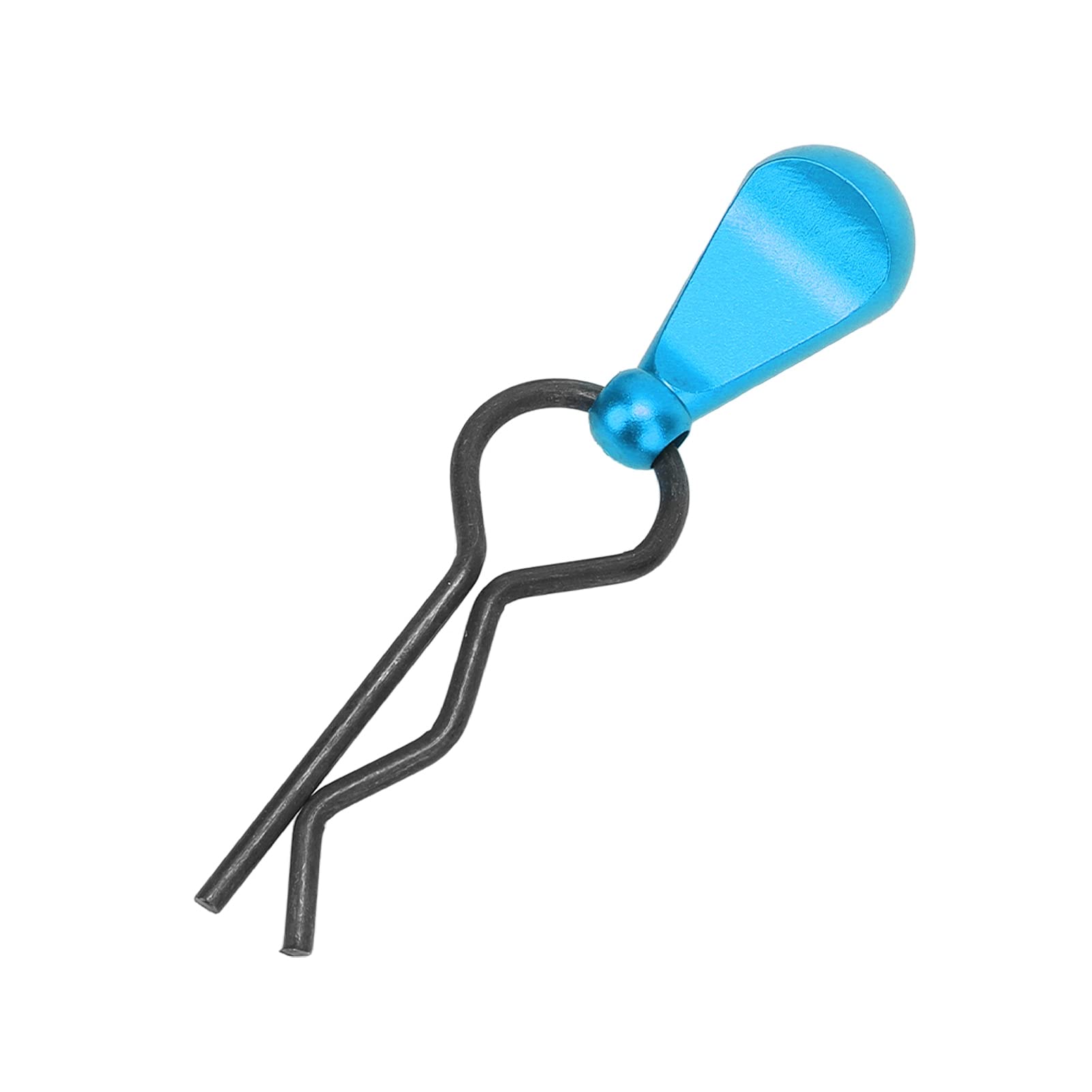 4 szt. Zacisk karoserii RC Pin ze stali nierdzewnej R kształt RC klips karoserii samochodu z uchwytem ze stopu aluminium do samochodów 1/8 1/10 RC (Niebieski)