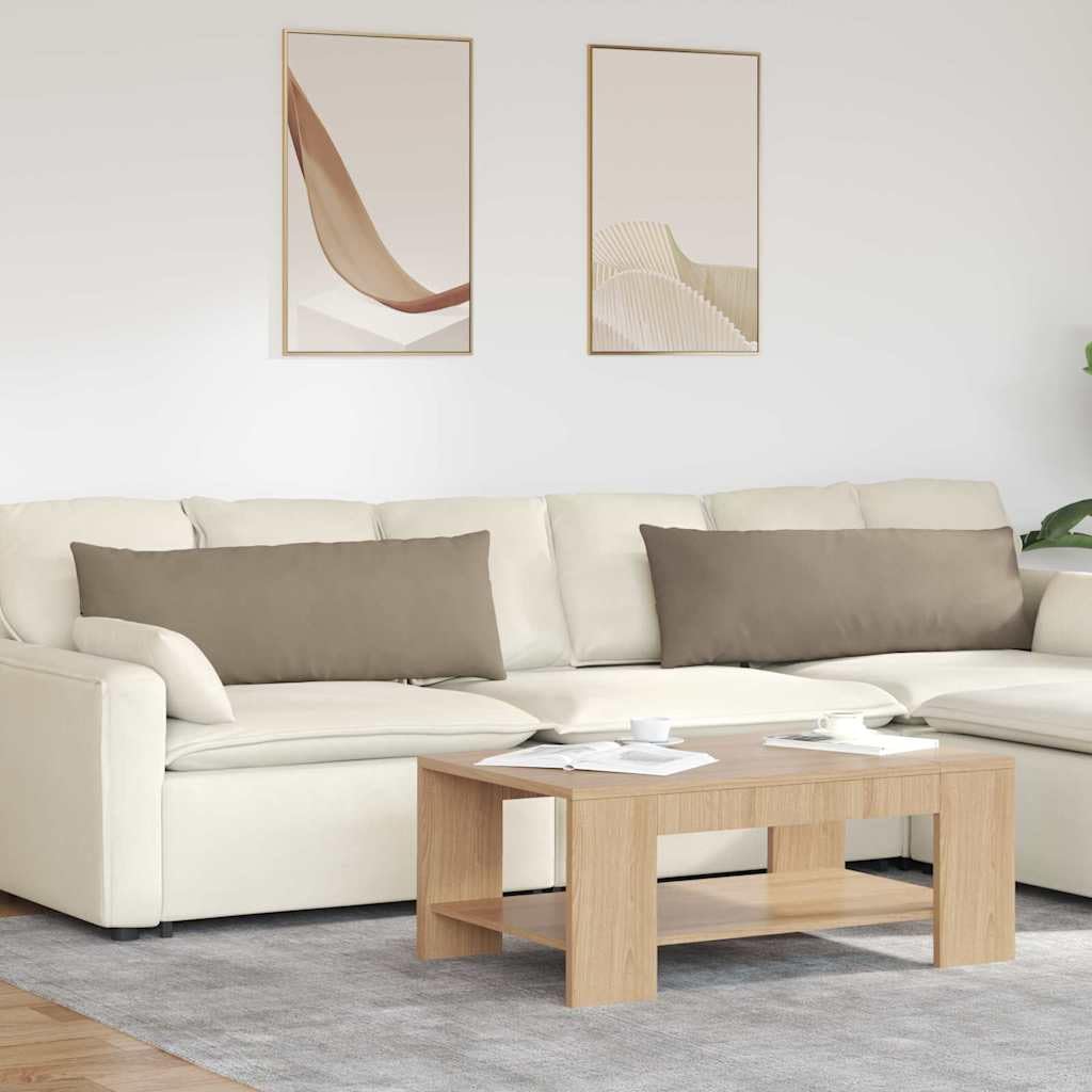 Cuscino Divano 2 Pezzi Tortora 120x40 cm Tessuto con Rivestimento Sfoderabile Ergonomico Imbottito Antiscivolo e Lavabile Adatto per Soggiorno, Sala da Pranzo, Ufficio e Balcone