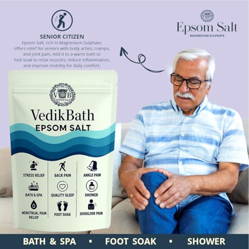 Image of Epsom Salt | Natural Magnesium Sulfate for DIY Scrubs | Foot Soaks & Relaxing Baths | Fragrance-Free & Skin Safe | Fast-Dissolving Bath Soak for Sore Muscles | Workout Relief & Joint Comfort | Soak for Relaxation Detox & Stress Relief | Net Weight 1Kg