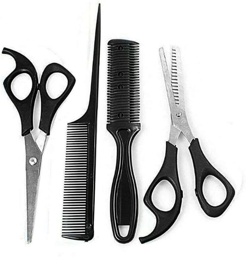 4Pcs Salon Professional Barber Hairdressing Set Hair Cutting Scissors Comb Thinning Shears Flat Teeth Styling Tools