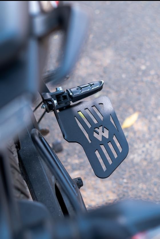 Image of TA Pillion Foot Rest for Baj aj N150, N160, N250, F250 | Heavy Duty Metal Footrest Both Sides | Black Rear Side Foot Rest for Bajaj N Series Bikes | Durable Pillion Support Accessory