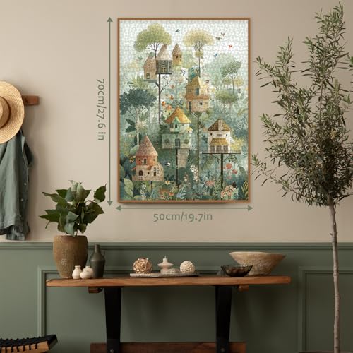 Puzzle Fantasy Treehouse para Adultos 1000 Piezas, Rompecabezas de Madera con Tema Floral y Plantas miniatura 5