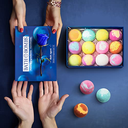 Bath Bombs Gifts for Men Gifts for Women, 12 PCS Handmade Lush Bath Bombs for Men, Natural & Organic Bath Bombs for Women, Shower Bombs Birthday Gifts for Men, Bathbombs Mens Gifts Men Gifts for Him