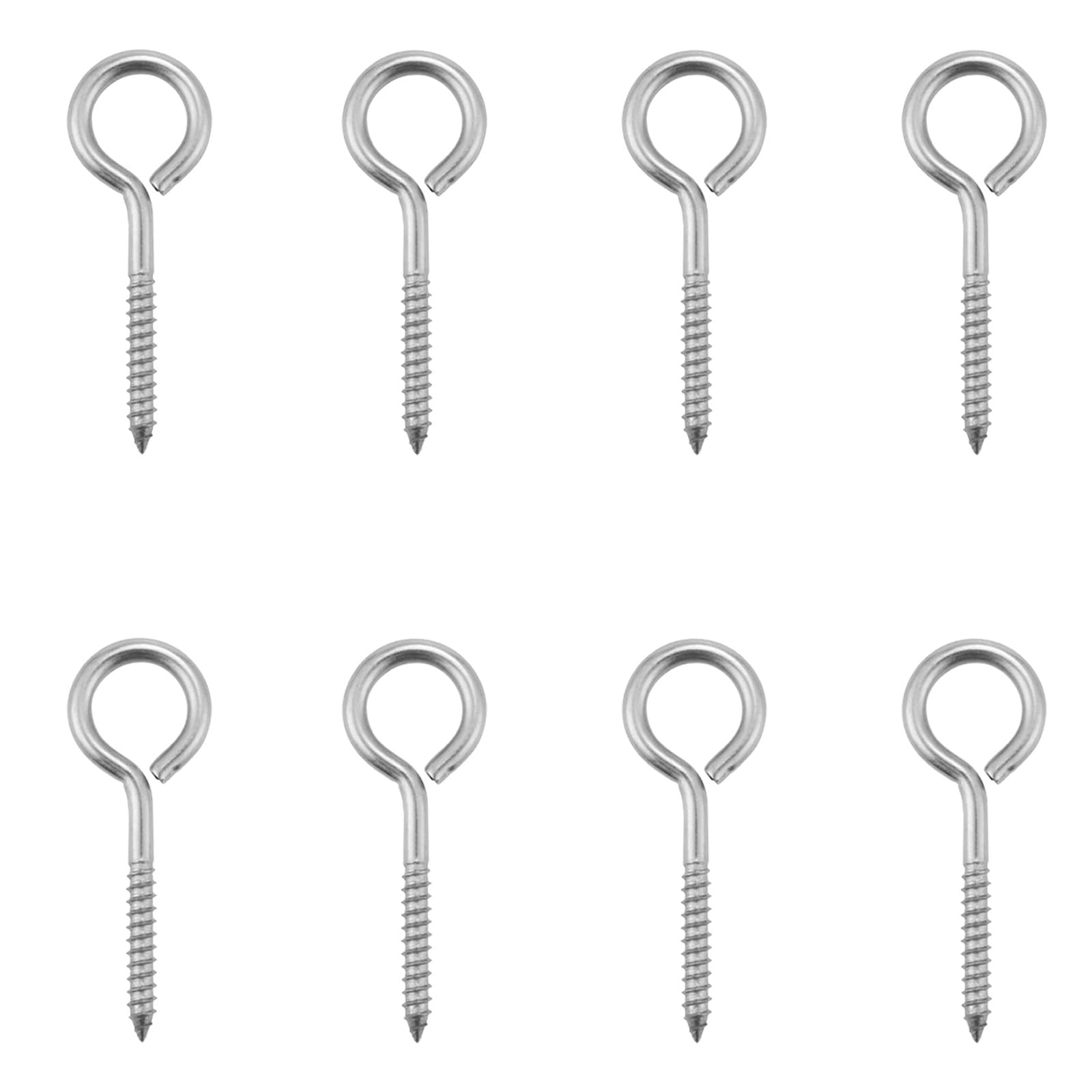 Eye Screws, 8pcs7cm/2.8 in Screw Hooks, Rust-Resistant Self Tapping Eyelet Bolts for Wood, Securing Cables Wires, Indoor & Outdoor for Hanging Artwork