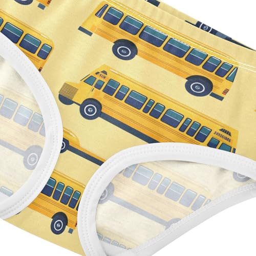 Wusikd Yellow School Buses Girls' Underwear Cotton Girls Briefs Soft Toddler Underwear 2T4