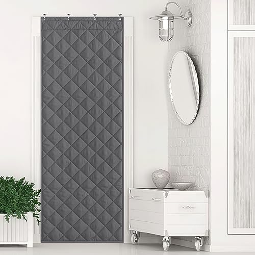 NICETOWN Thermal Insulated Door Curtain for Drafty Doors, 30"x82" Insulated Room Divider with 3 Hanging Ways, Blackout Waterproof Thick Material Energ