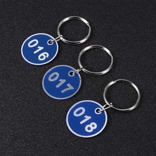 Etiquetas numéricas metálicas de aluminio azul 1-100 para organización de equipaje 6