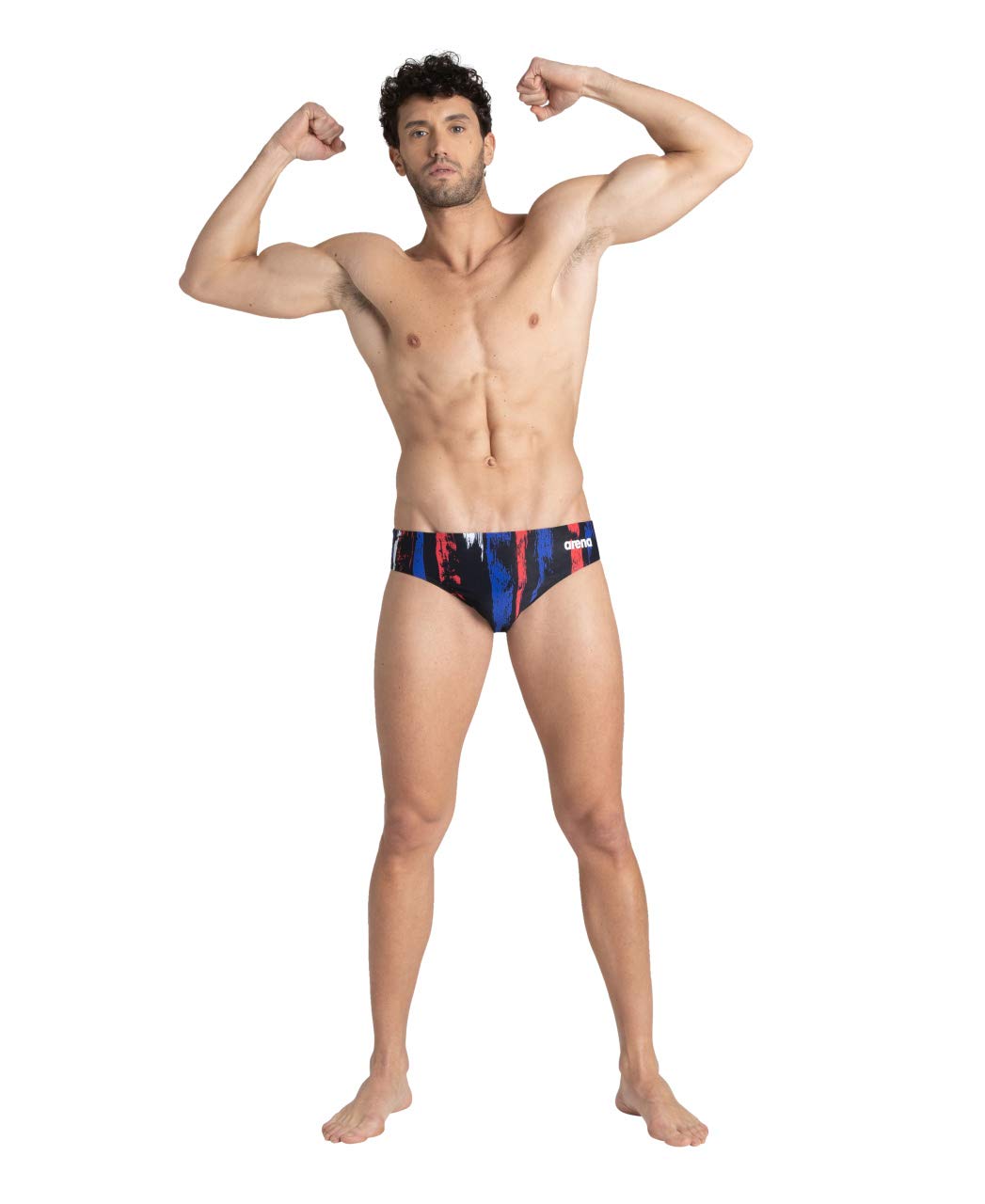 ARENA Team Color Print 3-inch Brief Athletic Training Swimsuit Bathing Suit Slips de Bain Homme (Lot de 1)