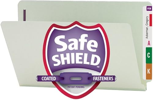 Miniatura 8 de Smead Carpeta de archivos de cierre de cartón prensado con pestañas finales con cierres SafeSHIELD, 2 sujetadores, expansión de 1 pulgada, tamaño