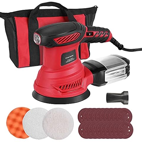Michark Random Orbit Sander, 6 Variable Speeds Orbit Sander, Electric Sander with 20 Pcs Sandpapers £¦ Sponge Plate £¦ Wool Plate £¦Tool Bag, Efficient Dust Collector for Finishing, Sanding, Polishing Cover