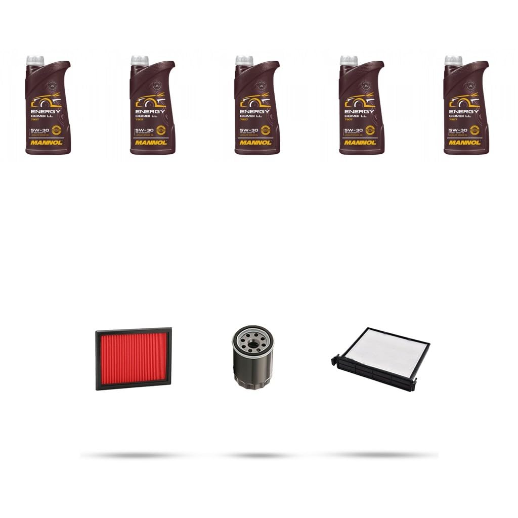 Kit tagliando 3 FILTRI e 5L OLIO M compatibile con Nissan Micra III (k12) 1.6i 16v 81kw Dal 2005