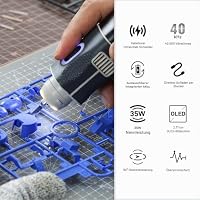 JAKEMY Kabelloser Ultraschall-Schneider, 40kHz 35W, 3 Schneidemodi, 5 austauschbare SK5 Klingen, 2-in-1 Ultraschall-Schneiden & Pr?zisionsschleifen, f邦r 3D-Druck/Modellbau/Gunpla/Harz/Kunststoff – Ansicht 2