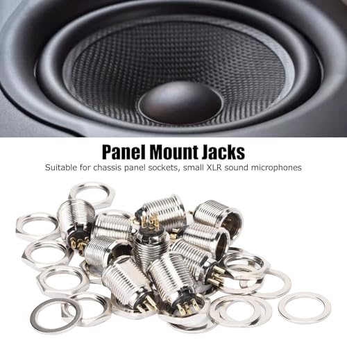 Mini XLR 4 pines conector de sonido macho con montaje en panel chasis 10 pzs 6