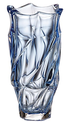 Crystal Vase 12 ", Flower Vase ,Bohemia Crystal Home Decor, Centerpiece Blue Bud vase, Czech Crystal Glass, Wedding Gift