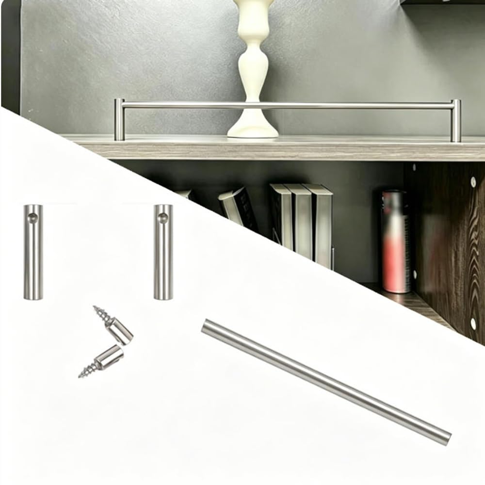 SVBVRFEEW Gallery Railing Metal Shelf Rail Fence Set With Posts Shelves Tipping Shelf Guard Rail Decorative Tipping Gallery Rails Set Anti-Fall Guardrail Aluminum(Silver,11in/27.9cm)