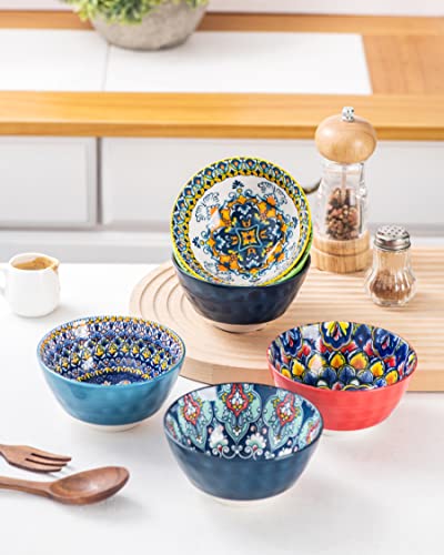 HENXFEN LEAD Dessert Bowls, Snack Bowl 360ml, Porcelain Salad Bowl Ceramic for ice Cream Rice, Dessert, etc. Colourful - Image 3