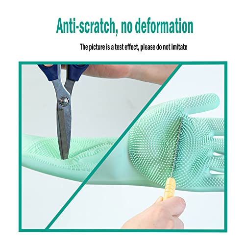 Haustier Grooming Handschuhe, Pflegehandschuhe Katzen aus Silikagel Handschuh Bürste Katze, Aufhängbares Design, Baden und Massieren für Hunde und Katzen (Grün)