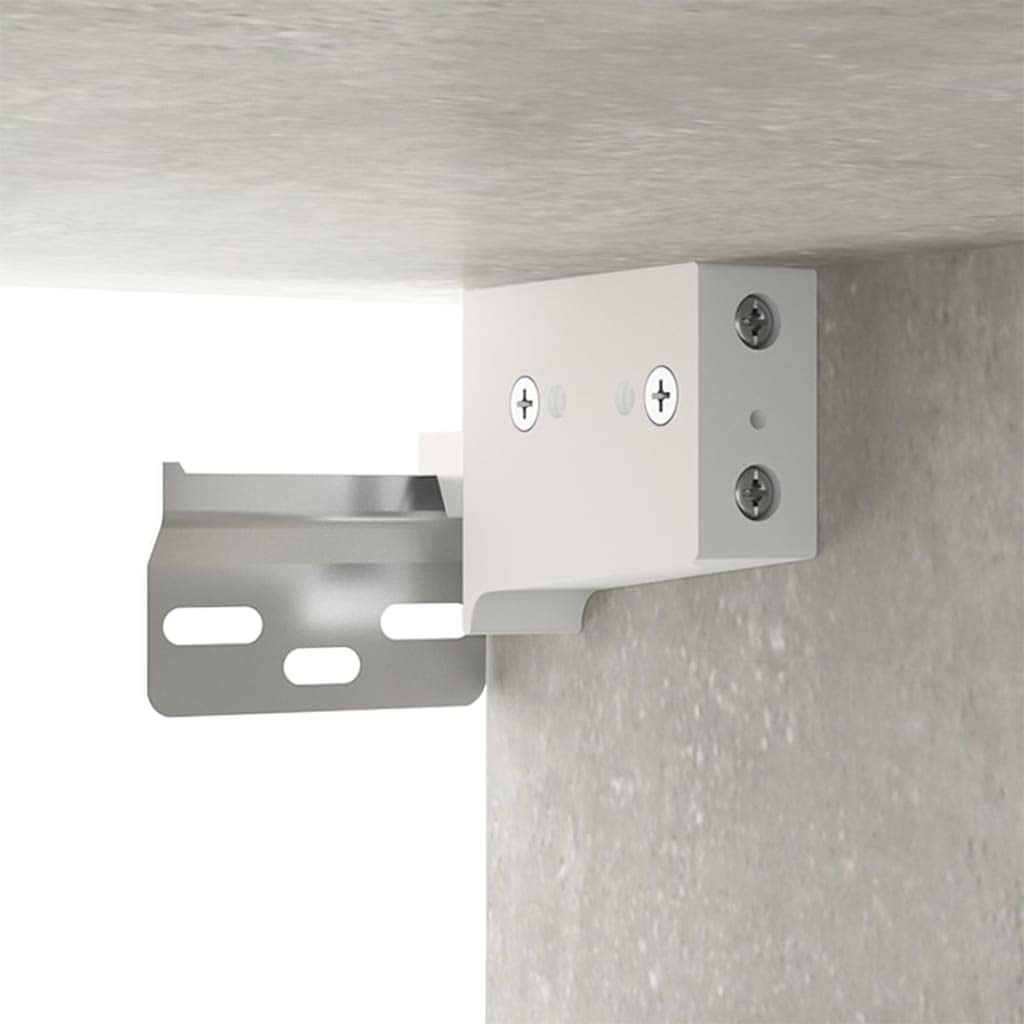 3-TLG. TV-Schrank-Set, Betongrau, Holzwerkstoff, Modernes Media-Center für Wohnzimmer, Stabile TV-Konsole mit viel Stauraum, Wandmontage
