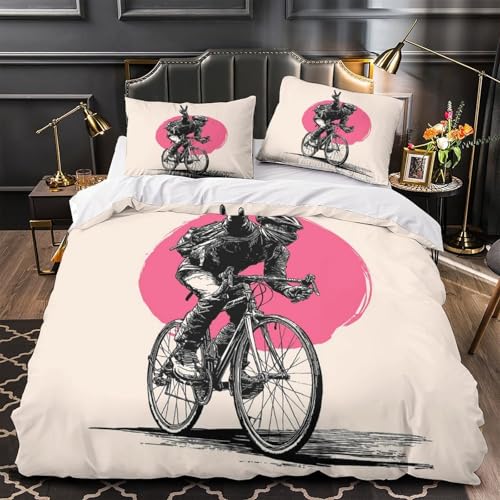 Housse de couette vélo anti-plis super douce grand format 260x220 microfibre - 4