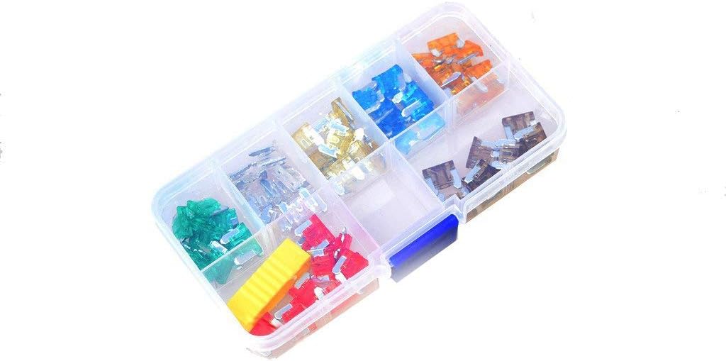 EKYLIN Auto Mini Size Blade Fuse 70pcs 5A 7.5A 10A 15A 20A 25A 30A Assortment Set for Car Truck Motor ATM Box, Add-A-Circuit Fuse Holder, APS ATT LOW PROFILE ATM LP FUSETAP