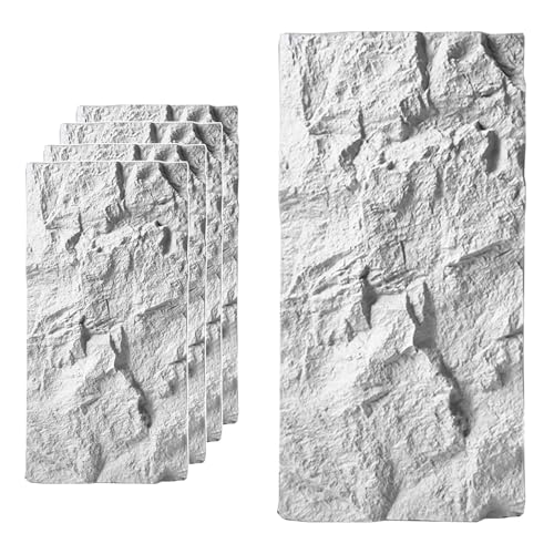 Panneaux muraux 3D pour rénover un mur abîmé texture pierre blanche