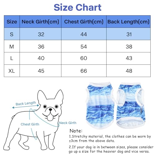 Kühlweste für Hunde, Atmungsaktiv Hundekühlweste, Kühlwesten Hunde T-Shirts Hunde Kühlweste, Hunde Kühlende Hundejacke Leichte, Sommer Cool und Bequem Hundemantel für kleine bis mittelgroße Hunde