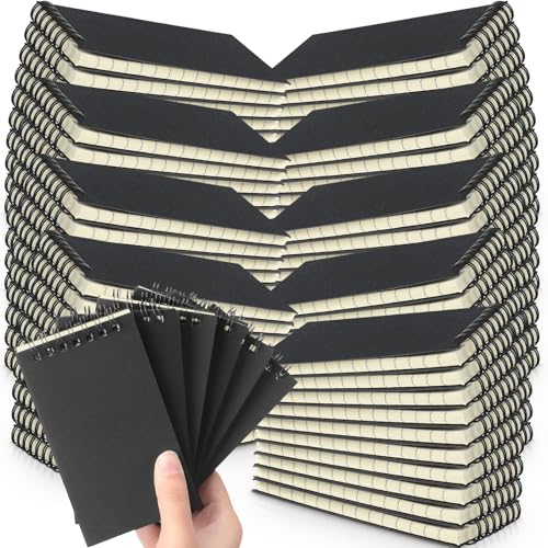 Carnets de poche à spirale noir lot de 300 bloc-notes ligné 120 pages