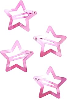 FOREVER21 Women Star Snap Hair Clip Set - 4 Pack, One Size, Pink