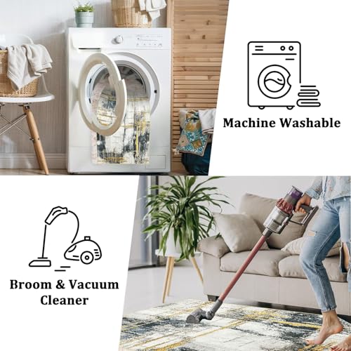 Tapis doux lavable en machine pour salon moderne et sans taches - 7